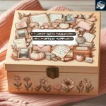 Esta pagina mostra uma linda Caixa de Memória para Idosos, caixa em madeira estilo antigo contendo vários objetos a ser inseridos para recordações