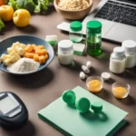 Está página mostra uma mesa com vários suplementos e creatina em referencia à Comparativo entre Suplementos: Creatina vs Outros Suplementos para a Saúde dos Idosos