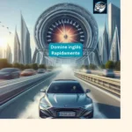 Esta página mostra um carro em alta velocidade e uma placa de sinalização escrita domine idiomas em tempo recorde