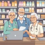 esta página mostra 3 pessoas idosas , um homem e duas mulhres com todos com estetoscopio no pescoço em referência ao artigo Benefícios para Idosos no Brasil: