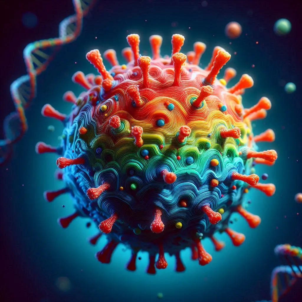 Esta página mostra a imagem de um virus da herpes zoster em referencia ao artigo Herpes Zoster e Sistema Imunológico: Estratégias Eficazes para Fortalecer Suas Defesas