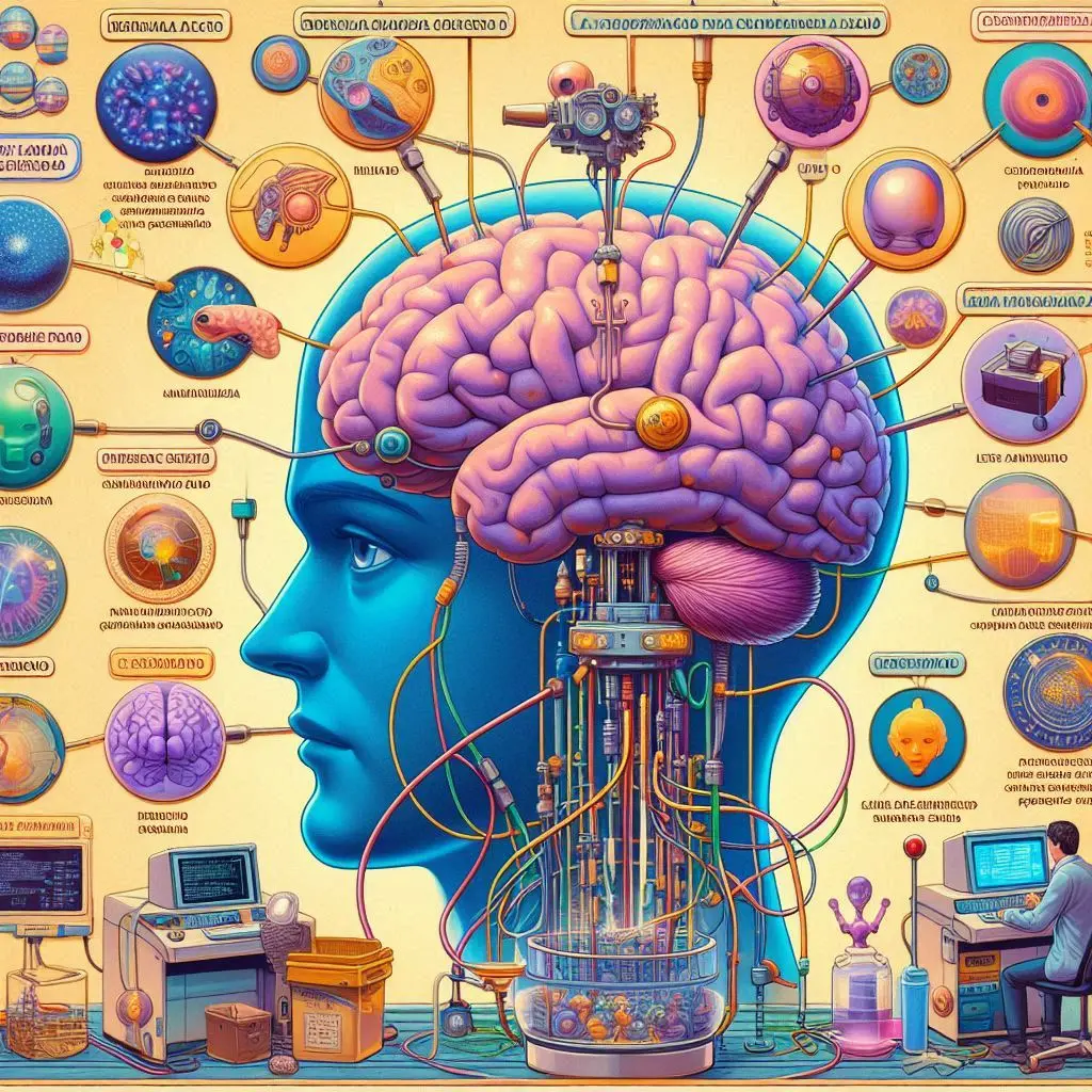 Esta página mostra um cerebro interligado a diversos sitemas identificando cada uma das atividades que está pensando. Isso faz referencia e explica o artigo O Cérebro e Suas Previsões