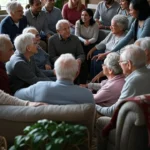 Imagem de jovens em uma reunião com idosos em referencia ao artigo:Mentoria Reversa Como Jovens e Idosos Juntos Melhoram a Saúde Mental