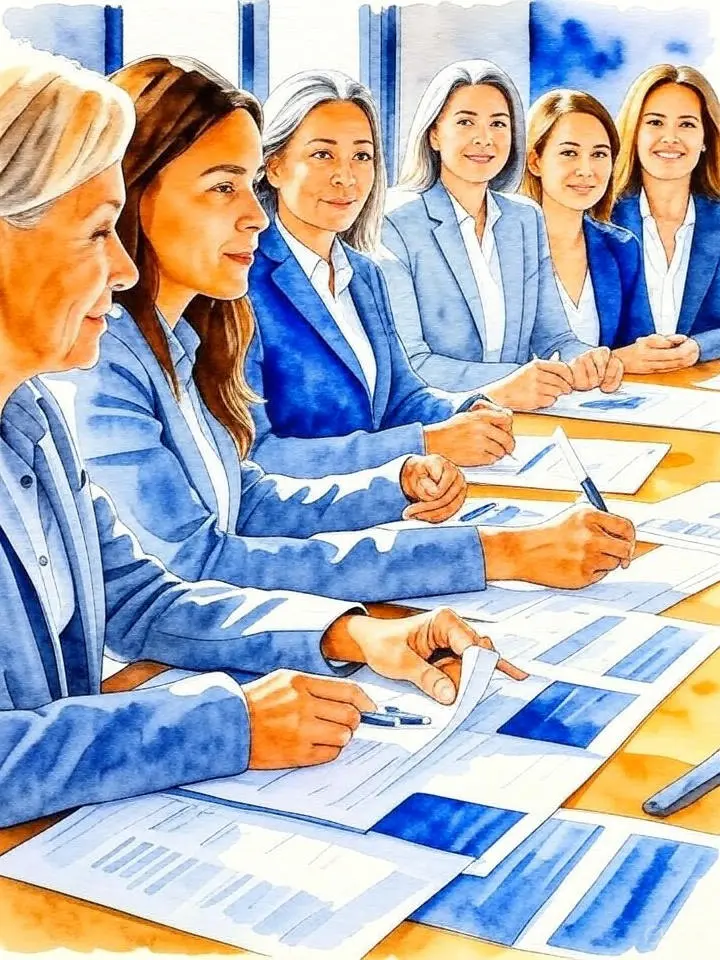 imagem de mulhres em uma mesa de investimento em referência ao artigo:Investimentos e Planejamento Financeiro para Idosos Ativos e Renda Passiva