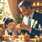 Imagem de um pai recebendo presente de uma filha em refereência ao artigo: Dia dos Pais: Como Escolher o Presente Certo para Quem Já Tem Tudo