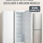 Imagem de freezer vertical fechado e aberto na cor branca