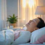 Imagem de uma mulher idosa deitada na camae representando a insônia na terceira idade