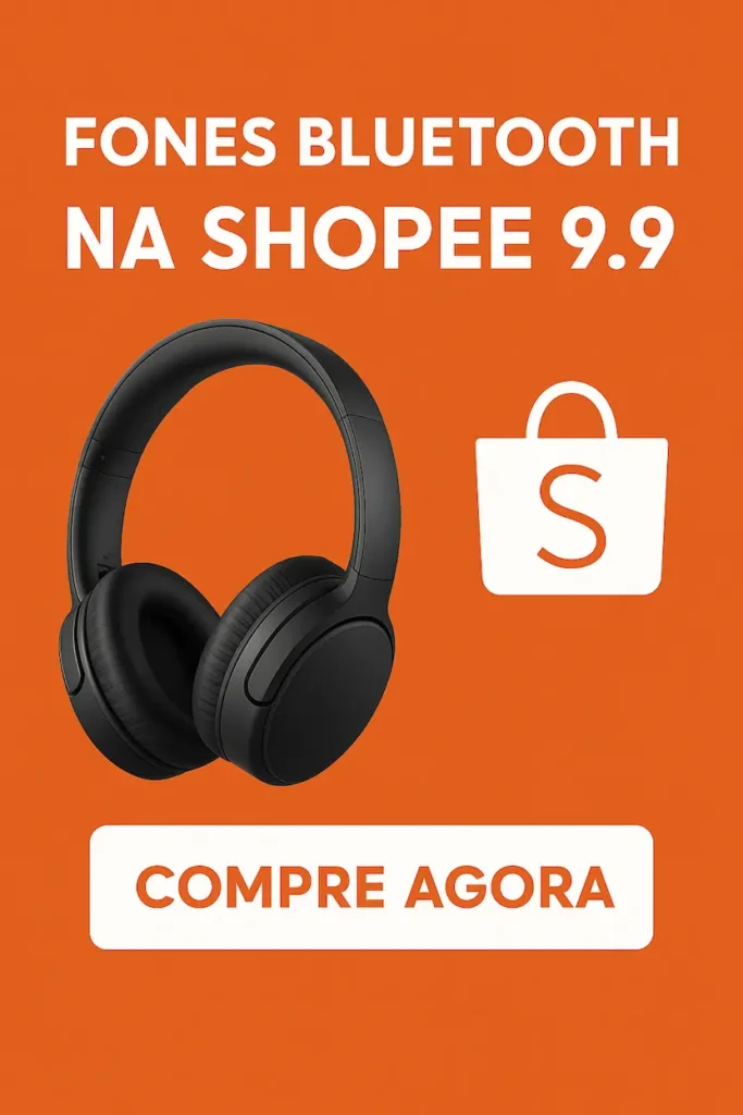 Imagem de um fone de ouvido blue tooth em referÊncia ao artigo e Shopee 9.9